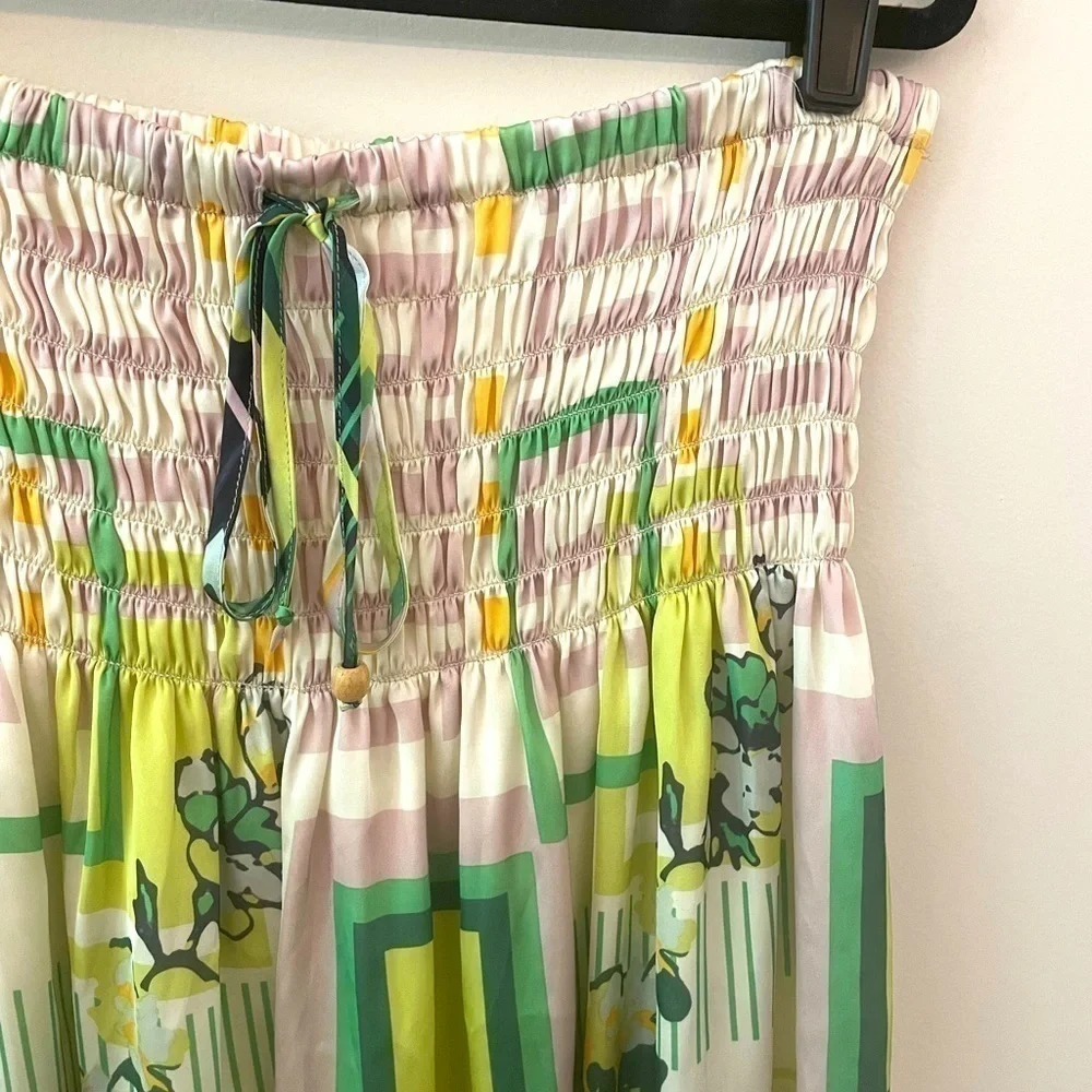 LAPIS Anthropologie Strapless Silky Geometric Print Dress Size 1X - Picture 4 of 5